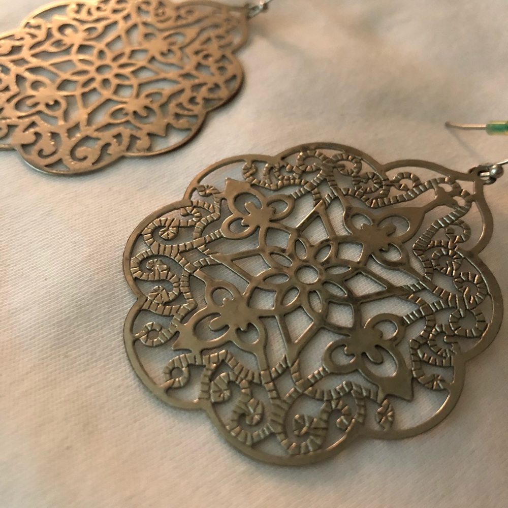 Flat silver earrings